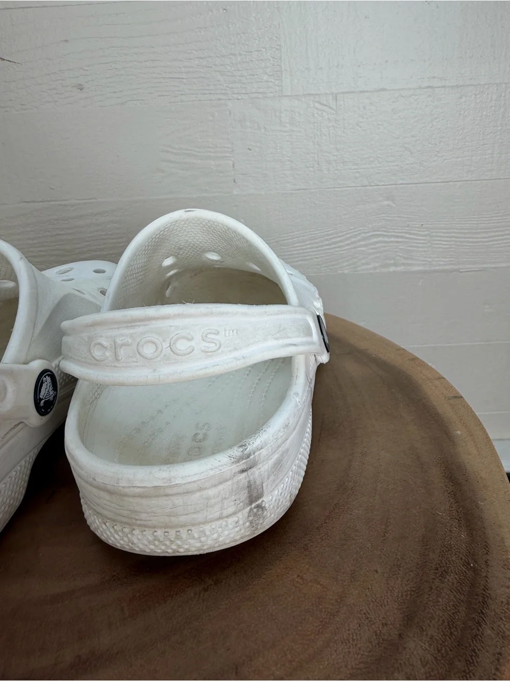 CROCS Kids White Clog with Heel Strap